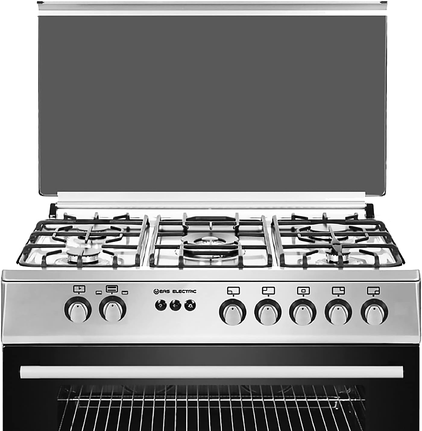 EAS Electric Gasherd Edelstahl 90 cm – 5 Kochfelder