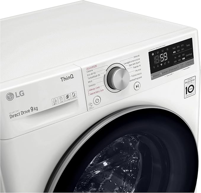 LG F4WV509S1E 9 kg AI DD™ – Intelligente Inverter-Waschmaschine mit Dampfreinigung, WLAN und TurboWash