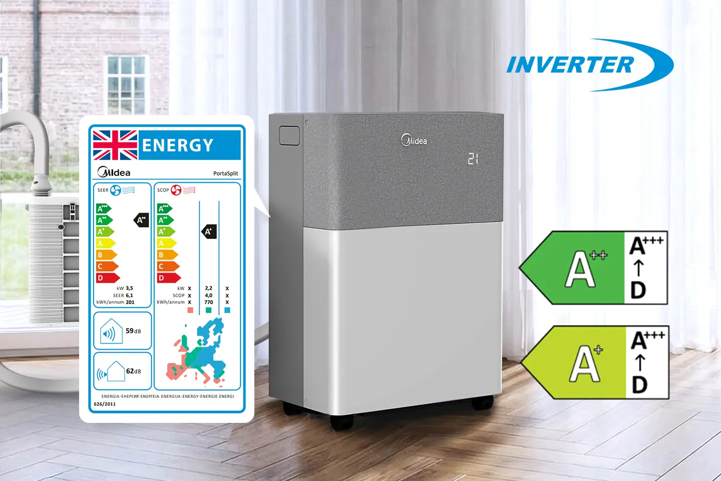 Midea PortaSplit mit 12.000 BTU
